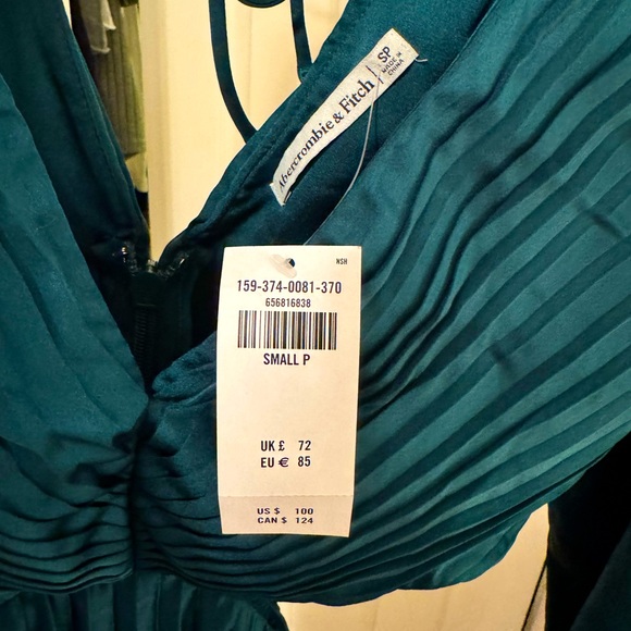 Abercrombie & Fitch, The A&F Giselle Pleated Cutout Mini Dress, Green - Picture 1 of 5